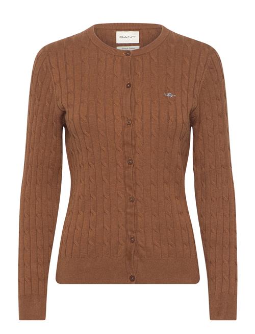 Stretch Cotton Cable Cardigan GANT Brown