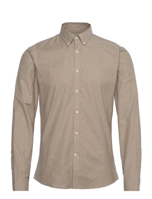 Yarn Dyed Oxford Superflex Shirt L/Yarn Dyed Oxford Superflex Shirt L/S Lindbergh Beige