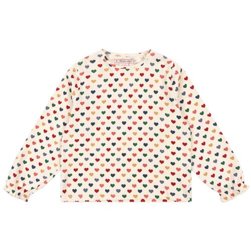 Konges Sløjd Chleo Langærmet Top Coeur Coloré 5-6 Y  Creme  5-6 år  kvinde