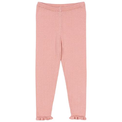 Konges Sløjd GOTS Cypres Strikkede Leggings Mellow Rose 7-8 Y  Lyserød  7-8 år  kvinde