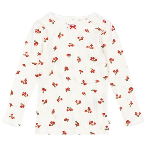 Konges Sløjd GOTS Minnie Langærmet Top Rose Red 3 Y  Hvid  3 år  kvinde