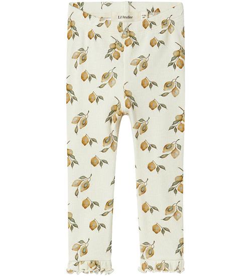 Lil Atelier Leggings - Rib - NbfGavo - Turtledove/Lemon