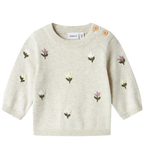 Name It Bluse - Strik - NbFFaflow - Peyote Melange m. Blomster