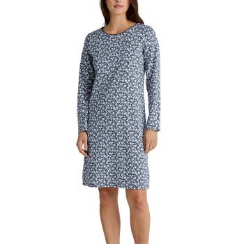 Calida Favourites Sleep Long-Sleeves Nightdress Marineblå bomuld Large Dame