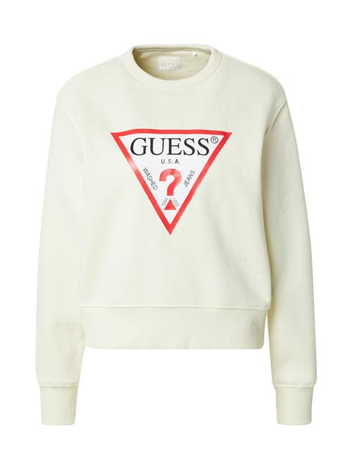 Se GUESS Sweatshirt  pastelgrøn / rød / sort / hvid ved About You