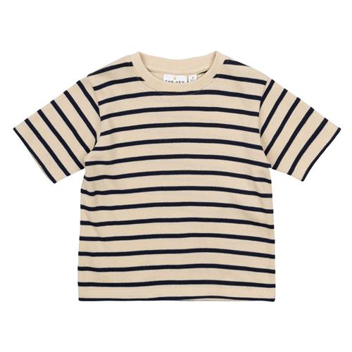 The New Siblings GOTS Nat Uni Tee Mood Indigo Striped 104cm  Marineblå  104 cm  Unisex