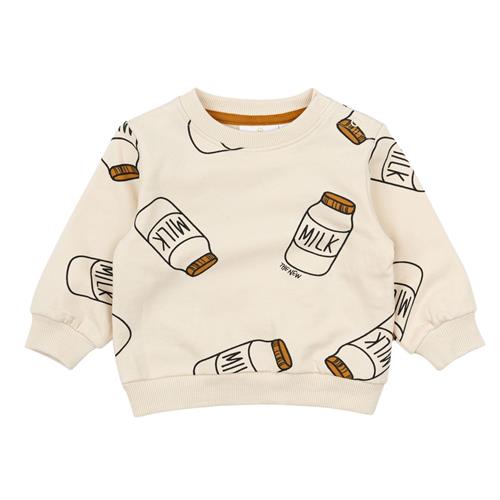 The New Siblings GOTS Nilos Sweatshirt White Swan 62 cm  Creme  62 cm  mand