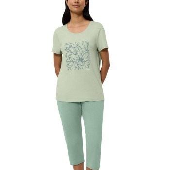 Triumph PK 02 Capri Pyjama Set Grøn bomuld 38 Dame