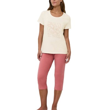 Triumph PK 02 Capri Pyjama Set Rosa/Beige bomuld 42 Dame