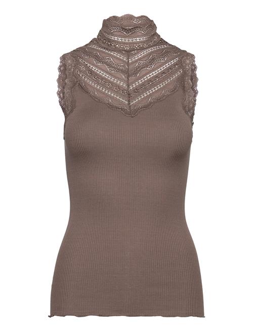 Silk Top W/ Lace Rosemunde Brown