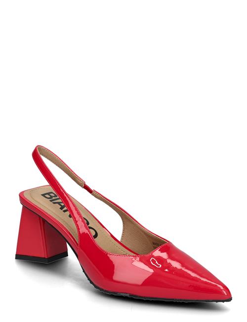 Biamaralyn Slingback Patent Bianco Red