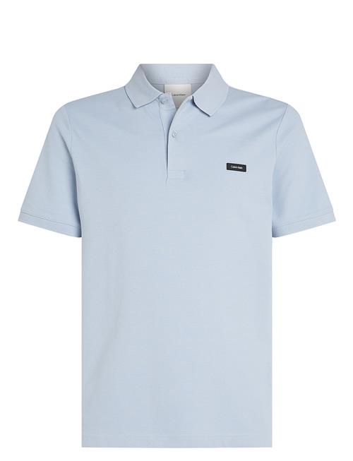 Stretch Pique Slim Button Polo Calvin Klein Blue