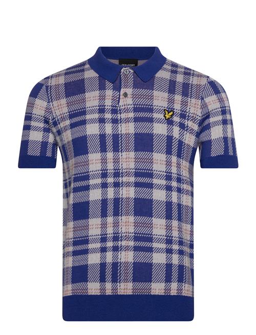 Spring Tartan Knitted Polo Lyle & Scott Blue