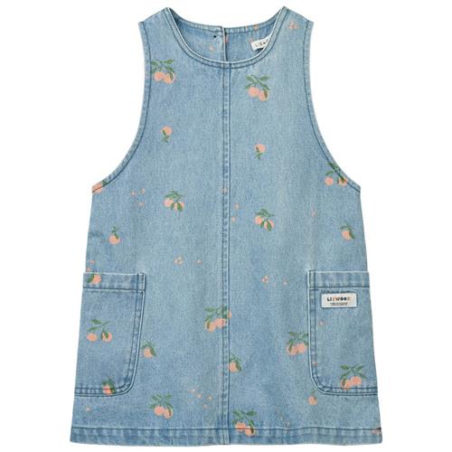 Liewood Angelica Kjole Peach Light Blue Denim 116 cm  Blå  116 cm  kvinde