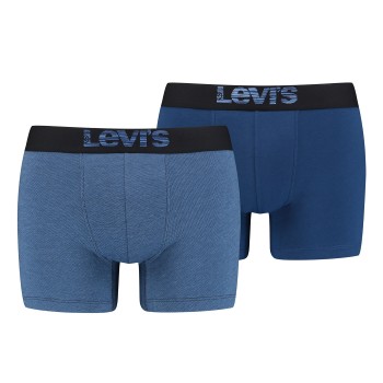 Levis 2P Men Optical Illussion Boxer Brief Marine/Blå bomuld Small Herre