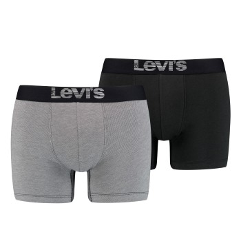 Levis 2P Men Optical Illussion Boxer Brief Grå/Sort bomuld Medium Herre