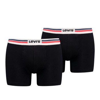 Levis 2P Men Sportswear Logo Boxer Brief Sort bomuld Large Herre