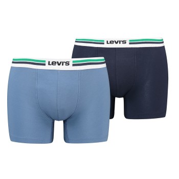 Levis 2P Men Sportswear Logo Boxer Brief Marine/Blå bomuld Small Herre