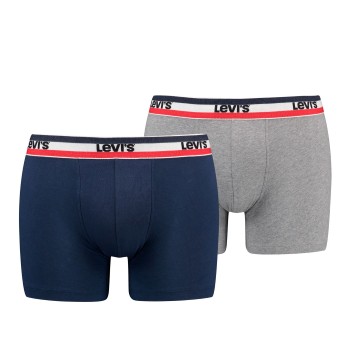 Levis 2P Sportswear Logo Base Boxer Blå/Grå bomuld Medium Herre