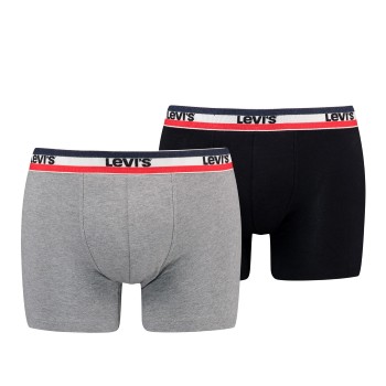 Levis 2P Sportswear Logo Base Boxer Sort/Grå bomuld Large Herre