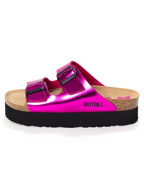 Bayton Pantoletter 'JAPET'  lysebrun / fuchsia / sort