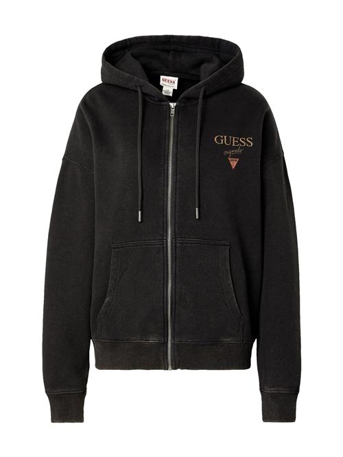 GUESS Originals Sweatjakke  mørkebeige / rød / sort