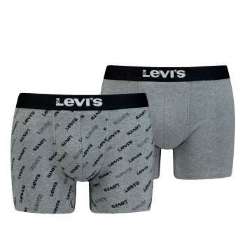 Levis 2P Logo Aop Boxer Brief Grå bomuld Medium Herre