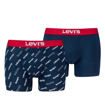 Levis 2P Logo Aop Boxer Brief Marineblå bomuld Large Herre