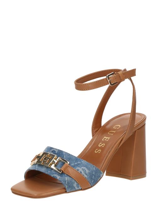 Se GUESS Sandaler med rem 'GRATO2'  blue denim / brun ved About You