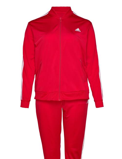 Se Essentials 3-Stripes Tracksuit Adidas Sportswear Red ved Booztlet