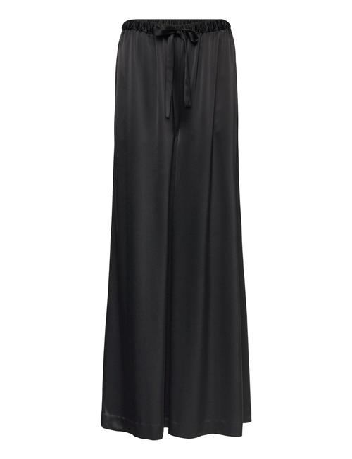 Se Cropped Satin Wide-Leg Pant Polo Ralph Lauren Black ved Booztlet