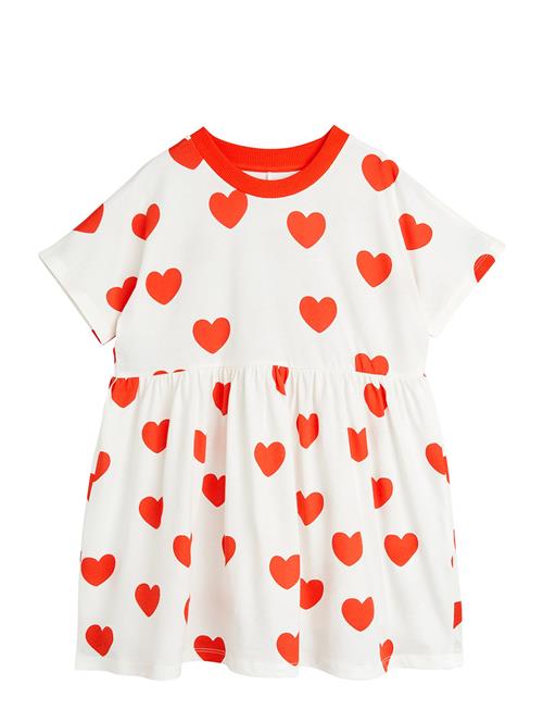 Hearts Aop Ss Dress Mini Rodini White