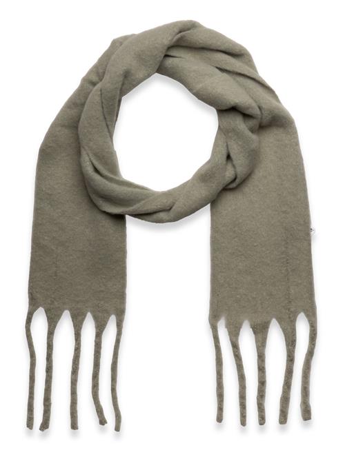 Se Scarf Big Fringe Skinny Lindex Khaki ved Booztlet