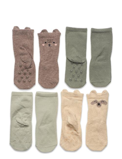 Sock 4P Forest Animal Lindex Patterned