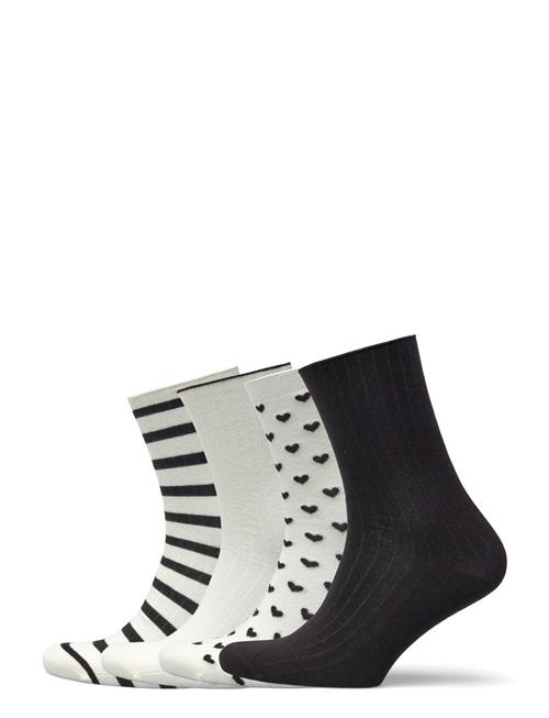 Sock 4 P Black And White Lindex Black