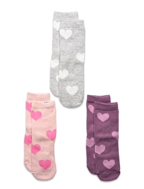 Sock 3 P Sg Hearts Lindex Pink