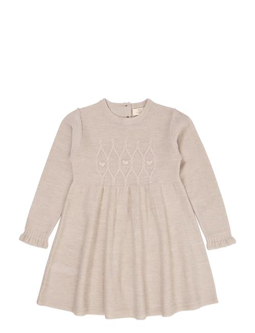 Merino Ls Cable Dress W. Hearts Copenhagen Colors Beige