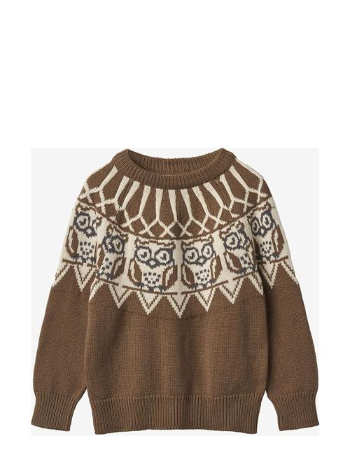 Nova Owl Jaquard Pullover Fliink Brown