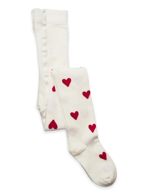 Tights Sg Cotton W Hearts Chri Lindex White