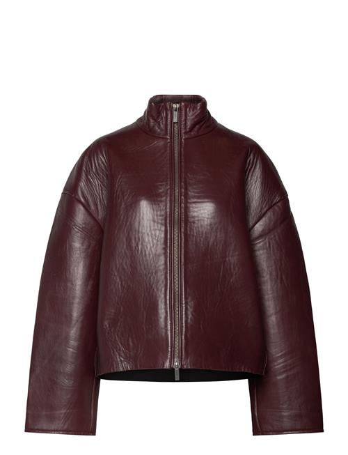 Bonded Leather Jacket REMAIN Birger Christensen Burgundy