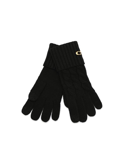 Cable Knit Glove Coach Accessories Black