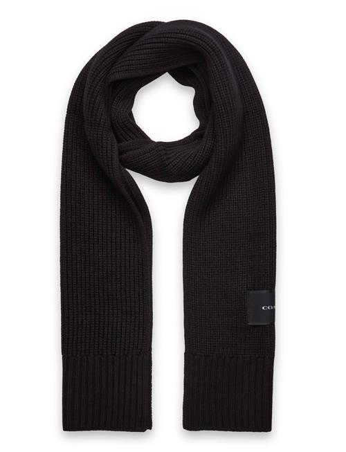 Woven Patch Knit Scarf Coach Accessories Black