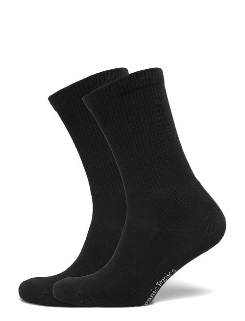 Core Tennis Crew Socks 2-Pack Organic Basics Black