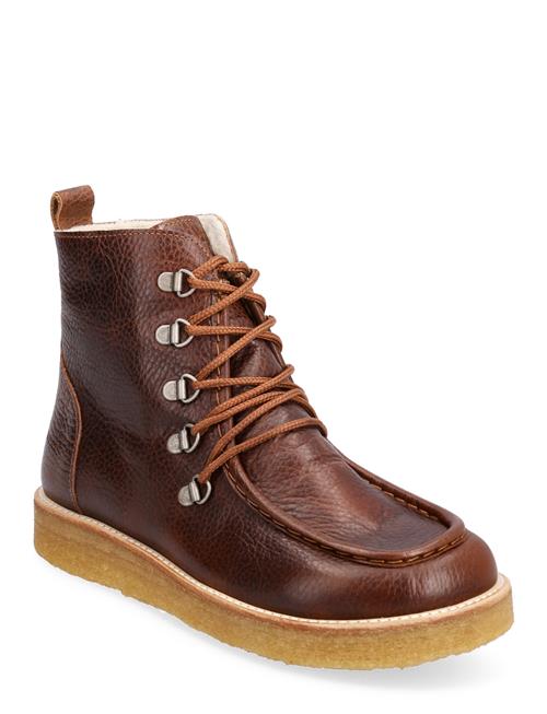 Boots - Flat - With Laces ANGULUS Brown