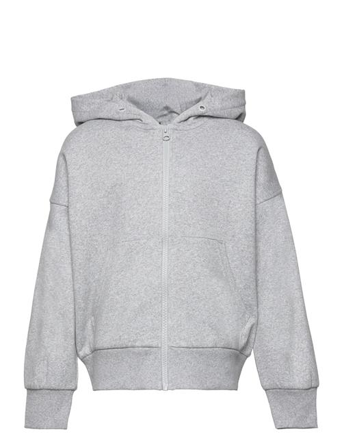 Sweatshirt Hoodie W Zip Solid Lindex Grey