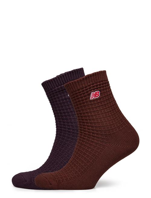 Waffle Knit Ankle Socks 2 Pack New Balance Patterned