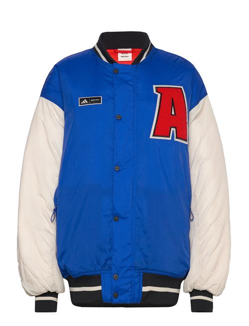 Se Adidas X Moonboot Varsity Jacket Adidas Sportswear Blue ved Booztlet