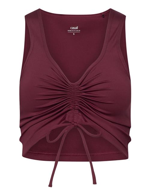 Se Crease Sleeveless Crop Top Casall Burgundy ved Booztlet