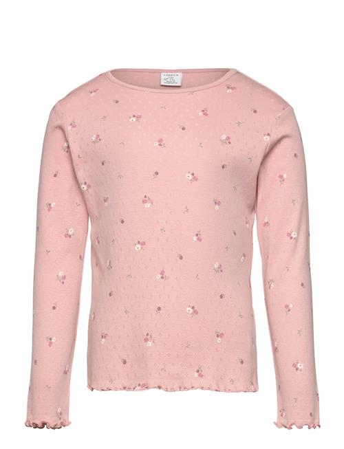 Top L S Pointelle Aop Lindex Pink