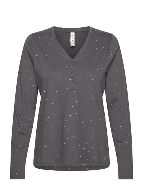 Henley Top Aop Dots Lindex Grey